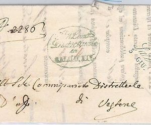 ITALIA REGNO:  storia postale - BUSTA PREFILATELICA : Salò 1846 - Annullo VERDE