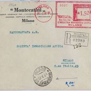 53276 - REGNO storia postale - AFFRANCATURA MECCANICA Rossa MONTECATINI 1940