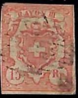 94987aD - SWITZERLAND -  STAMPS  - Zumstein # 20 -  USED