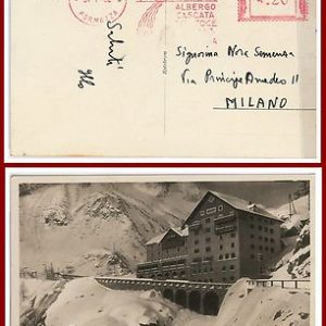 47486 -  REGNO - AFFRANCATURA MECCANICA Rossa Albergo Cascata del Toce 1932