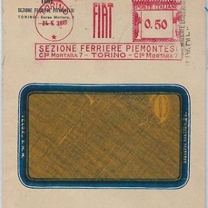 53279  REGNO - AFFRANCATURA MECCANICA Rossa FIAT - FERRIERE PIEMONTE Torino 1938