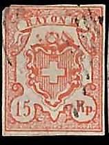 94987aC - SWITZERLAND -  STAMPS  - Zumstein # 20 -  USED