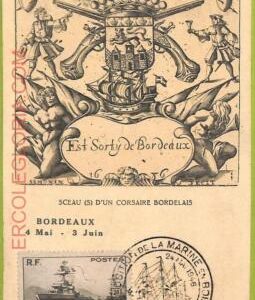 ad3328 - FRANCE - Postal History - MAXIMUM CARD - 1946 - Bordeaux NAVY