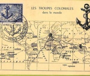 ad3334 - FRANCE - Postal History - MAXIMUM CARD - 1951 - MAPS