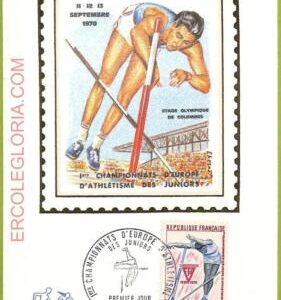 ad3345 - FRANCE - Postal History - MAXIMUM CARD - 1970 - Sport,Champions in athl