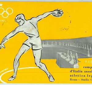 Lib7471 - CARTOLINA d'Epoca Illustrata - CAMPIONATI ATLETICA Roma 1958 MANCIOLI