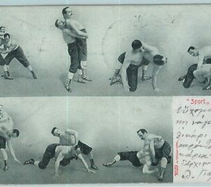 LIB7386 -  CARTOLINA d'EPOCA -  SPORT  La Lotta WRESTLING 1903