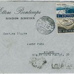 31074   COLONIE ITALIANE - ERITREA: BUSTA POSTA AEREA 1938 #6