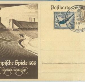 68088 - GERMANY -  POSTAL STATIONERY CARD - 1936 Olympic postmark: BERLIN q