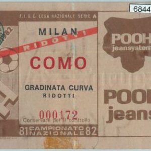 68440 - BIGLIETTO PARTITA CALCIO  Scudetto 1981 - 82 : MILAN / Como