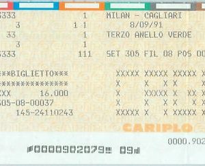 68449 - Vecchio  BIGLIETTO PARTITA CALCIO - 1990 / 1991 : MILAN /  CAGLIARI