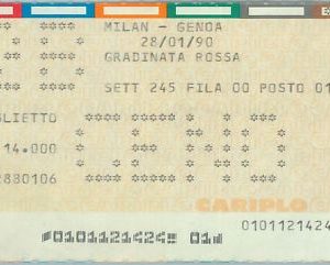 68454  - Vecchio  BIGLIETTO PARTITA CALCIO - 1989 / 1990 : MILAN /  GENOA