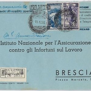 Storia Postale: ANNULLO MUTO EMERGENZA su BUSTA RACCOMANDATA da  VEROLAVECCHIA