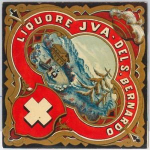 ETICHETTE d'epoca VINTAGE per LIQUORE DEL SAN BERNARDO : Svizzera