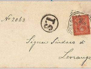 ITALIA REGNO: storia postale - Sassone 15 su BUSTA da BRESCIA 1895 - TASSATA