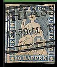 94992cA  -   SWITZERLAND - STAMP - Zumstein # 23 Cb - Very Fine  USED
