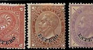 94675e - ITALIA - LEVANTE  - Sassone # 2 + 6 + 8  NUOVO Linguellato MH