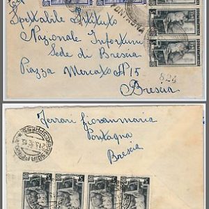 LAVORO - Storia Postale: ANNULLO MUTO EMERGENZA su BUSTA da PONTAGNA - BELLA!