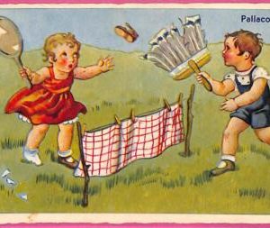 af9456 - VINTAGE  Advertising Illustrated POSTCARD -  TENNIS