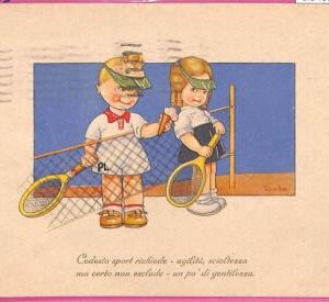 af9459 - VINTAGE  Advertising Illustrated POSTCARD -  TENNIS