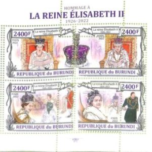 A7234 - BURUNDI -  ERROR MISPERF Stamp Sheet - 2022 - Queen Elisabeth II,Royalty