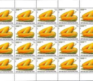 A7238 - CENTRAFRICAINE -  ERROR IMPERF Stamp Sheet - 2020 - Corn