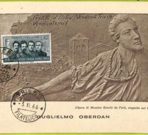 ad3357 - ITALY - Postal History - MAXIMUM CARD - 1966 - Guglielmo Oberdan