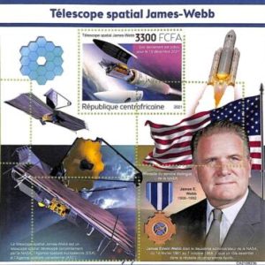 A7268 - CENTRAFRICAINE -  ERROR MISPERF Stamp Sheet - 2021 - Space