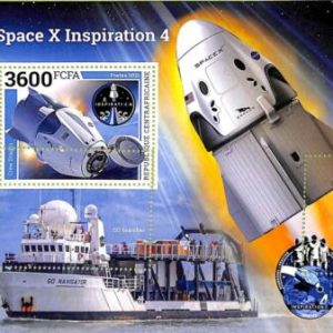 A7274 - CENTRAFRICAINE -  ERROR MISPERF Stamp Sheet - 2021-Space X Inspiration 4