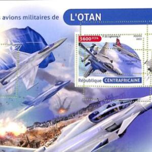 A7273 - CENTRAFRICAINE -  ERROR MISPERF Stamp Sheet - 2022 - Military Aviation
