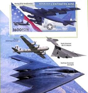 A7269 - CENTRAFRICAINE -  ERROR MISPERF Stamp Sheet - 2022 - Military Aviation