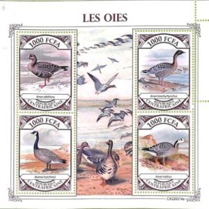 A7331 - CENTRAFRICAINE - ERROR MISPERF Stamp Sheet - 2022- Geese