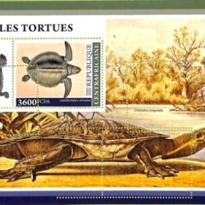 A7322 - CENTRAFRICAINE - ERROR MISPERF Stamp Sheet - 2022 - Reptiles, Turtles