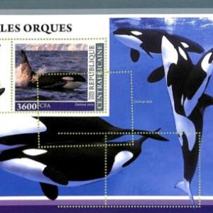 A7313 - CENTRAFRICAINE - ERROR MISPERF Stamp Sheet - 2022 - Killer Whales