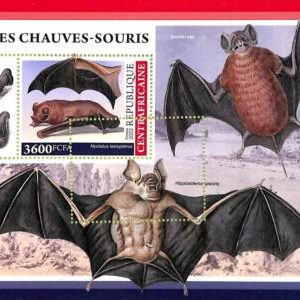 A7340 - CENTRAFRICAINE - ERROR MISPERF Stamp Sheet - 2022 - MAMALS Bats