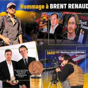 A7286 - CENTRAFRICAINE -ERROR MISPERF Stamp Sheet 2022 JOURNALISM Brent Reno