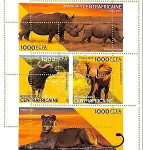 A7301 - CENTRAFRICAINE - ERROR MISPERF Stamp Sheet - 2022 - Animals,Mammals