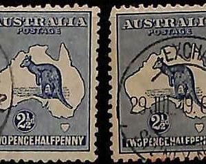 ZA0030g -  AUSTRALIA    - STAMP - SG# 36 + 36b  Used - KANGAROOS