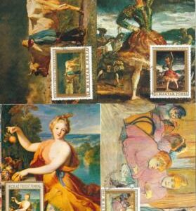 63569  -   HUNGARY - POSTAL HISTORY: Set of 8 MAXIMUM CARDS 1969 - ART