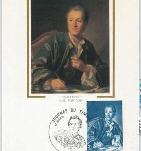 63539 -  FRANCE - POSTAL HISTORY: MAXIMUM CARD 1984 -  LITERATURE Diderot SILK!