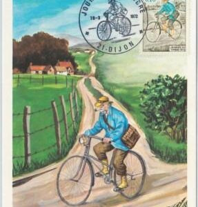 63527  -  FRANCE - POSTAL HISTORY: MAXIMUM CARD 1972 - BICYCLE Journee du Timbre