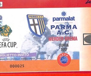 C1346 - Vecchio BIGLIETTO PARTITA CALCIO - UEFA cup  -  PARMA vs WERDER BREMA