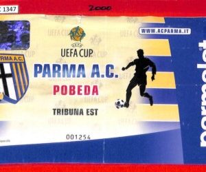 C1347 - Vecchio BIGLIETTO PARTITA CALCIO - UEFA cup 2000  -  PARMA vs POBEDA