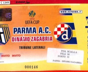 C1349 - Vecchio BIGLIETTO PARTITA CALCIO - UEFA 2000  PARMA vs DINAMO ZAGABRIA