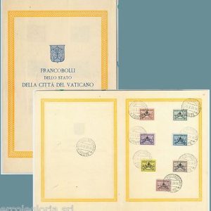 65222 - VATICANO - STORIA POSTALE :  Sassone 61/67 su folder ufficiale NON FDC
