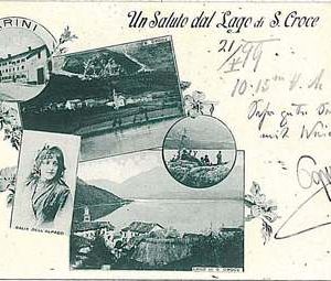 34453 - CARTOLINA d'Epoca BELLUNO provincia - Lago di Santa Croce - BELLA!
