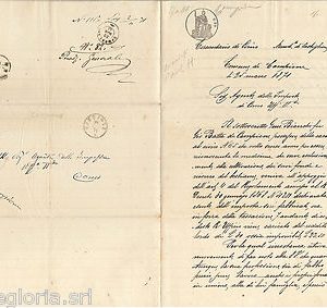 55416 - REGNO - STORIA POSTALE:  BUSTA in FRANCHIGIA da CAMPIONE D'ITALIA 1871