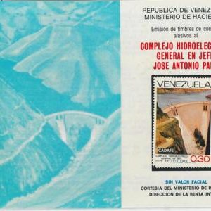 58733 - VENEZUELA - OFFICIAL POST stamp leaflet : WATER DAM 1973