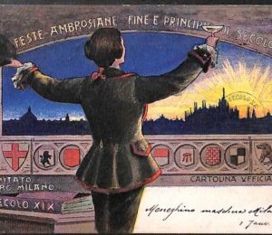 Lib524 - CARTOLINA d'Epoca Illustrata - FESTE AMBROSIANE secolo XIX  MILANO 1900