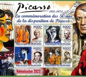 B1253 - BURUNDI - ERROR MISPERF Stamp Sheet - 2023 - Picasso , ART